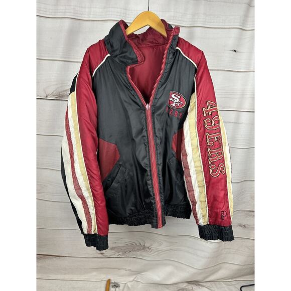 Vtg Pro Player 90'sSan Francisco 49ers Reversible Jacket Mens Large Please Read - Picture 3 of 8
